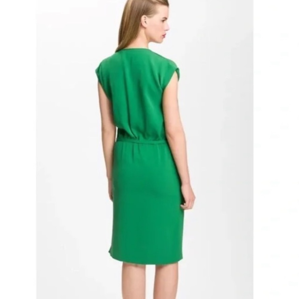 Diane Von Furstenberg Silk Reara Dress 8 Kelly Green Sleeveless Cowl Neck Luxury - Picture 4 of 16